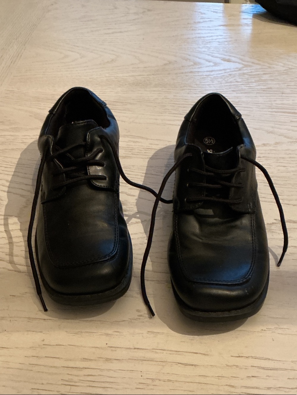 smartfit Black Boys Lace-Up Dress Shoes